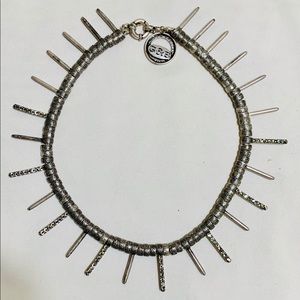 Giles and Brother Antique Silver Bar Necklace